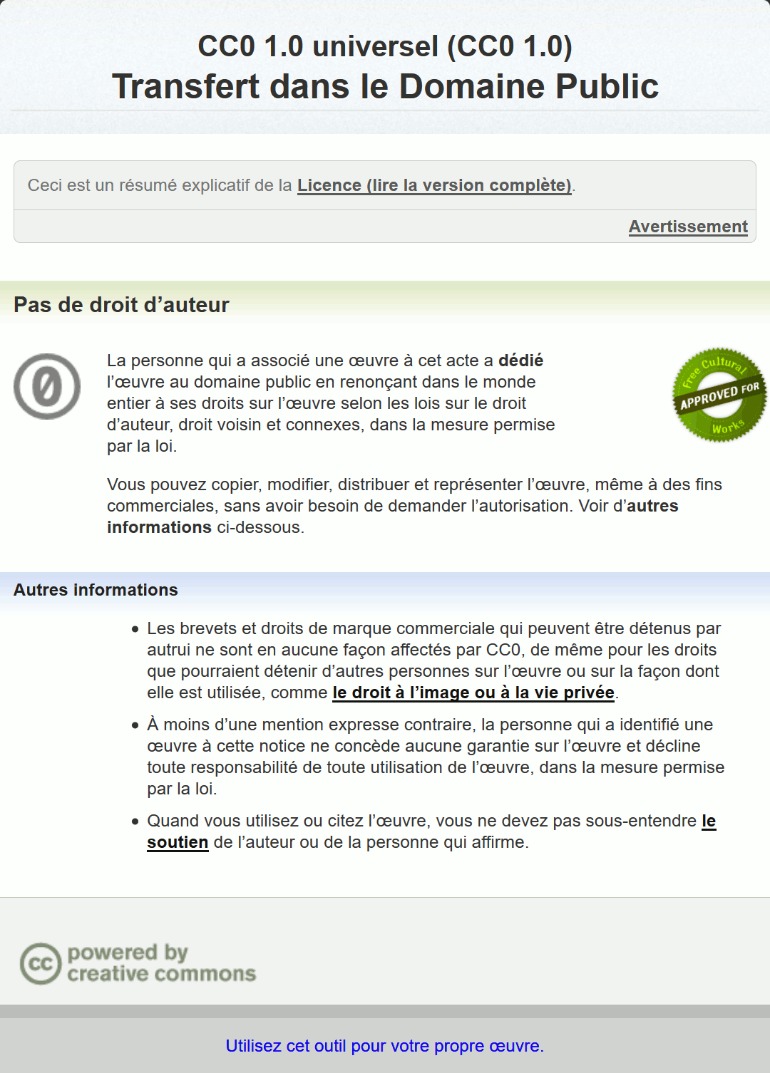 licence CC-0